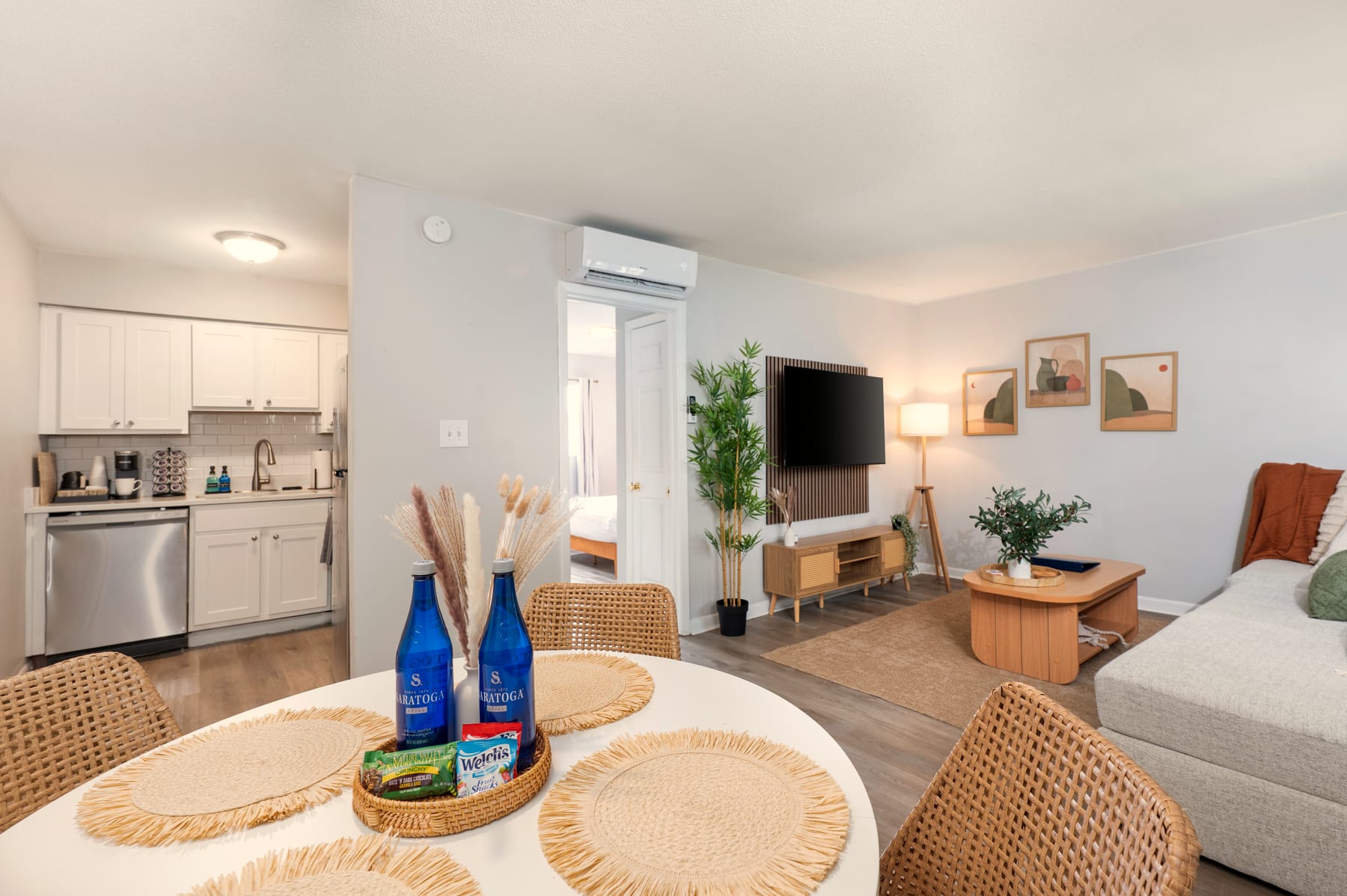 Open-plan living and dining area